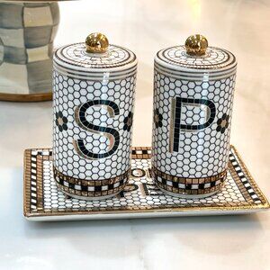 Subway Tile-Style Salt and Pepper Shaker Set -Anthropologie -NEW
